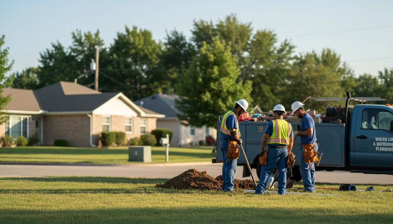 Residential water line and bathroom plumbing service in Cummings, KS